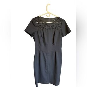 Brooks Brothers navy Fitted/Tailored Dress Lace Inserts-Size 12/More of a 10